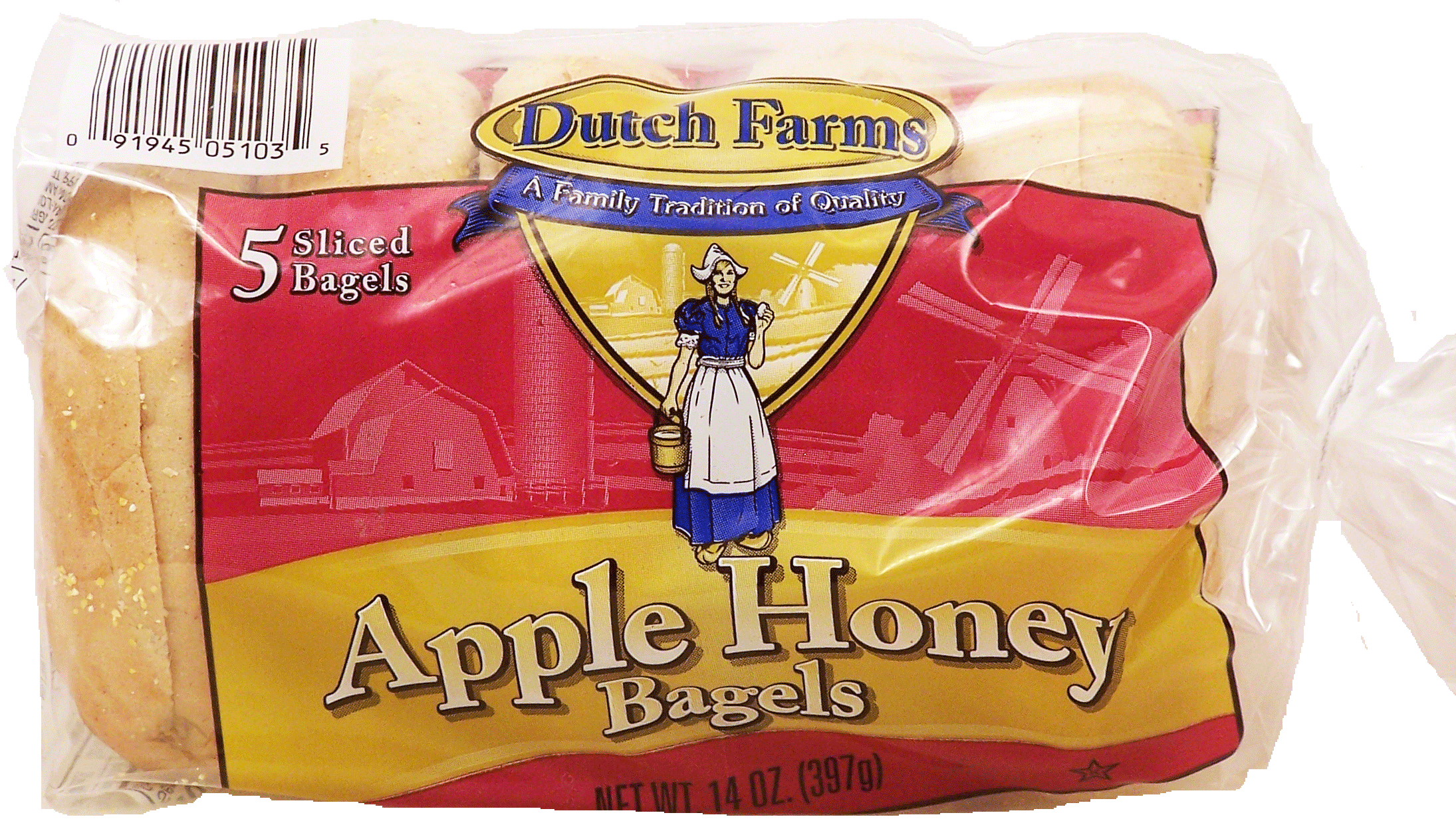 Dutch Farms  apple honey bagels, 5 sliced Full-Size Picture